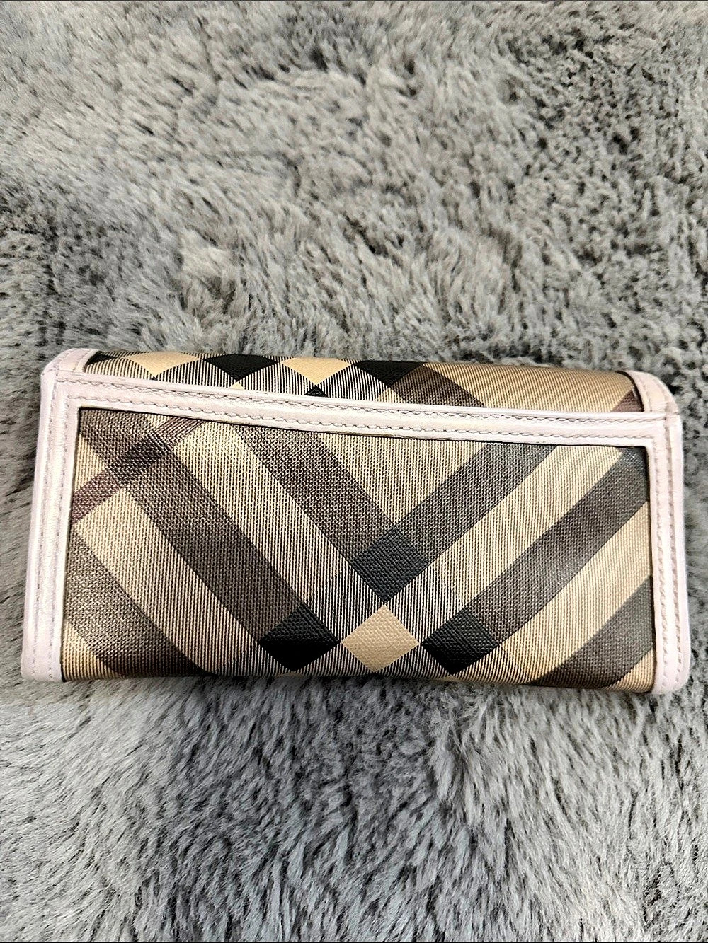 Burberry House Check Continental Wallet Plaid Gray & Brown - Picture 2 of 6